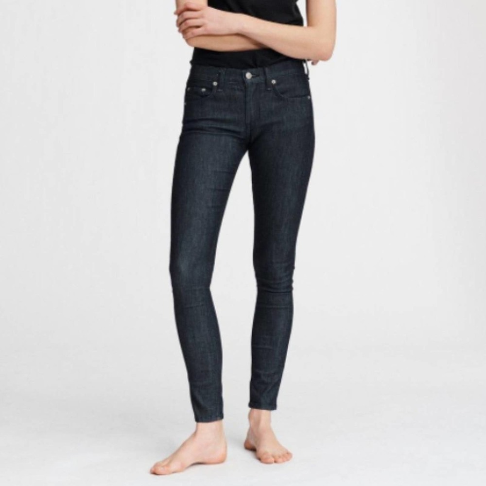 Rag & Bone Mid-Rise Skinny Dark Indigo Wash Jeans 26